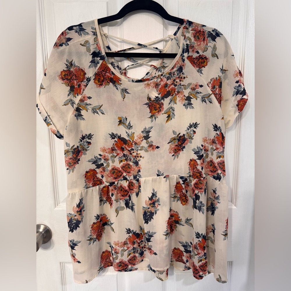 Corset back sheer blouse